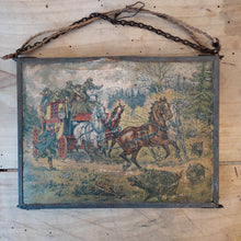 Charger l&#39;image dans la galerie, Miroir tryptique illustré du XIXe - scène de chasse
