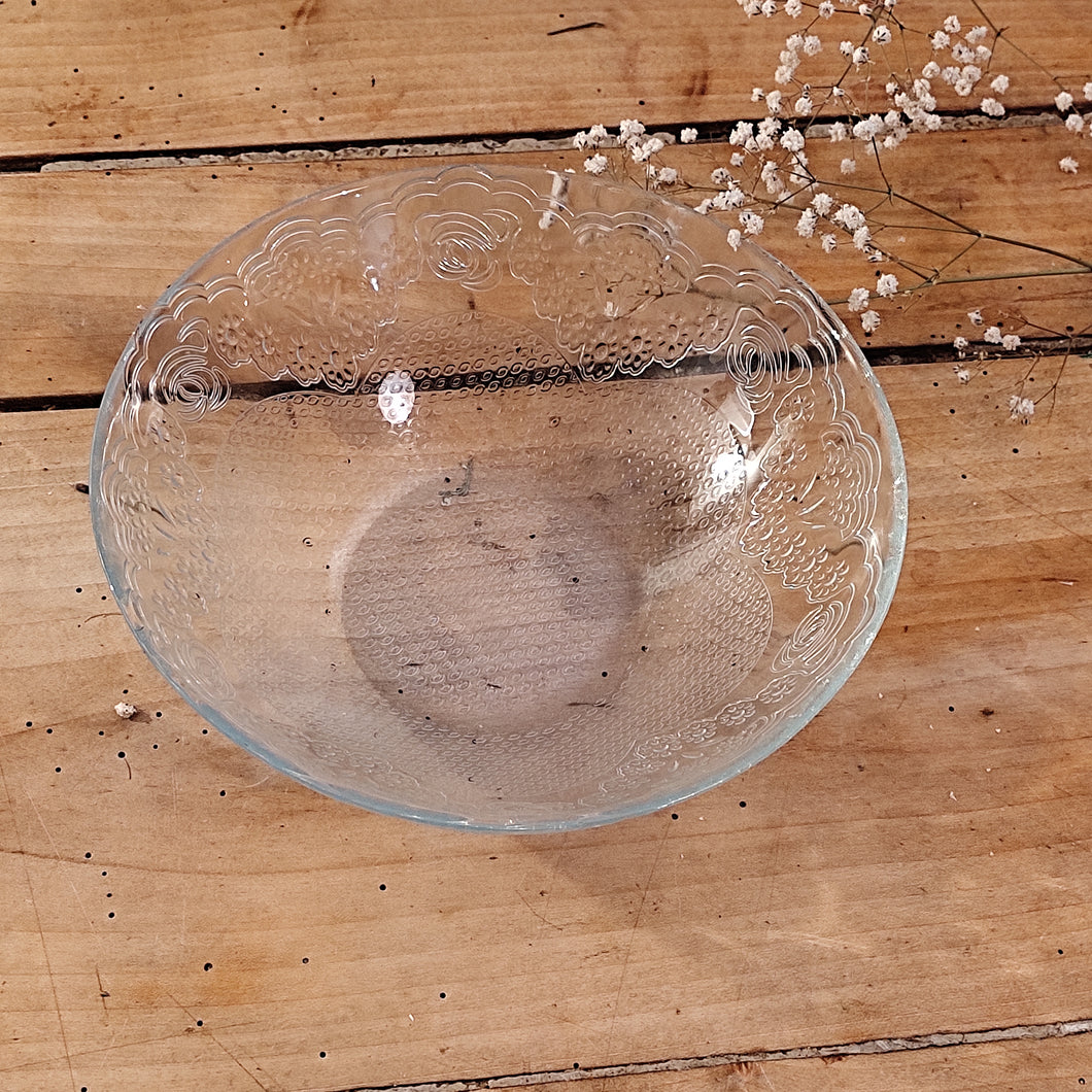 Saladier en verre avec motif gravé Ø 21 cm